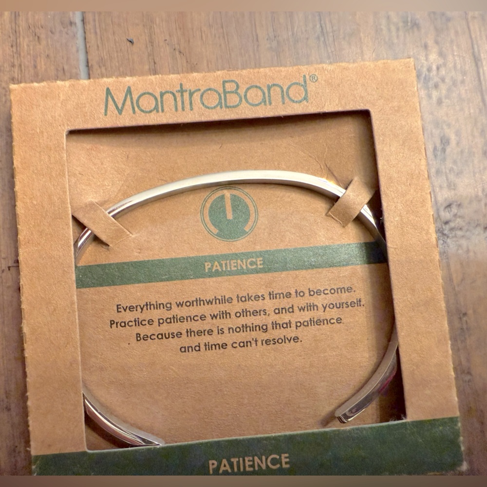 Mantraband stainless steel adjustable bracelet “Patience”. NWOT
